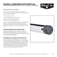 Load image into Gallery viewer, Biltwell | Tracker Handlebar | Chrome Plated Finish | TBW with Insert | 1" | Compatible With Cable Operated Throttles and Harley's Throttle-By-Wire Control Module
