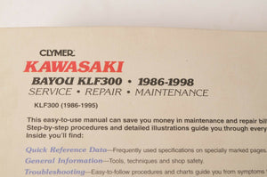 Clymer Service Repair Maintenance Manual: Kawasaki Bayou KLF300 1986-1998