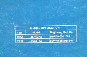 Genuine KAWASAKI JETSKI WATERCRAFT PWC SERVICE SHOP MANUAL JS440 A6 A7 1982-1983