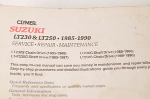 Clymer Service Repair Maintenance Shop Manual: Suzuki LT230 LT250 1985-90 | M475