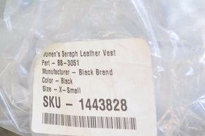 Black Brand WOMENS SERAPH Biker Vest Black EXTRA SMALL X-SM XS BB-3051