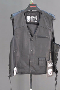 Black Brand Mens Biker Axe Vest Black 3XL XXL