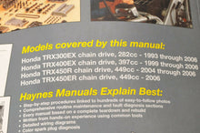 Load image into Gallery viewer, Haynes Owners Workshop Manual: Honda TRX300EX TRX400EX TRX450R TRX450ER | 2318