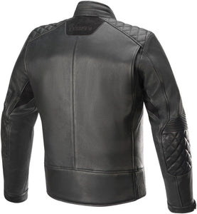 Alpinestars Hoxton V2 Black Leather Motorcycle Jacket Mens Premium Full Grain 56