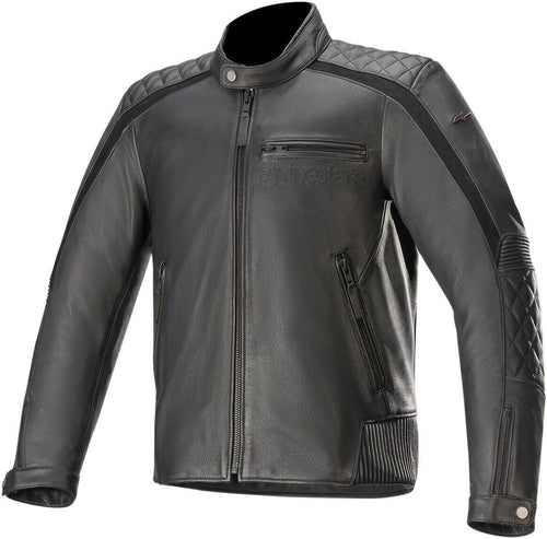 Alpinestars Hoxton V2 Black Leather Motorcycle Jacket Mens Premium Full Grain 56