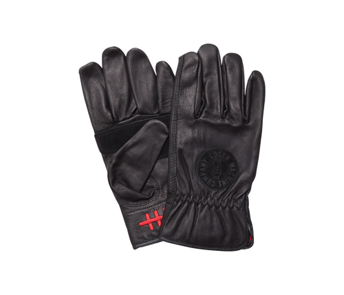 Loser Machine Death Grip Leather Motorcycle Gloves - BLACK