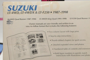 NEW CLYMER SHOP MANUAL M483-2 SUZUKI LT 4WD QUAD RUNNER KING F250 1987-1998