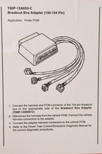 Load image into Gallery viewer, Ford Rotunda OTC Special Service Tool T96P-12A650-C PCM Breakout Box 100-104 Pin