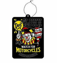 Load image into Gallery viewer, Loser Machine Don&#39;t Clown Air Freshener - Watch For Motorcycles Vanilla Scent