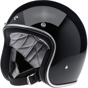 Biltwell Bonanza Helmet DOT - Gloss Black Large LG L   | 1001-101-204