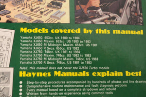 Haynes Owners Workshop Manual: Yamaha XJ650 XJ750 Seca Maxim 1980-1984 | 738