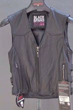 Load image into Gallery viewer, Black Brand WOMENS SERAPH Biker Vest Black EXTRA SMALL X-SM XS BB-3051