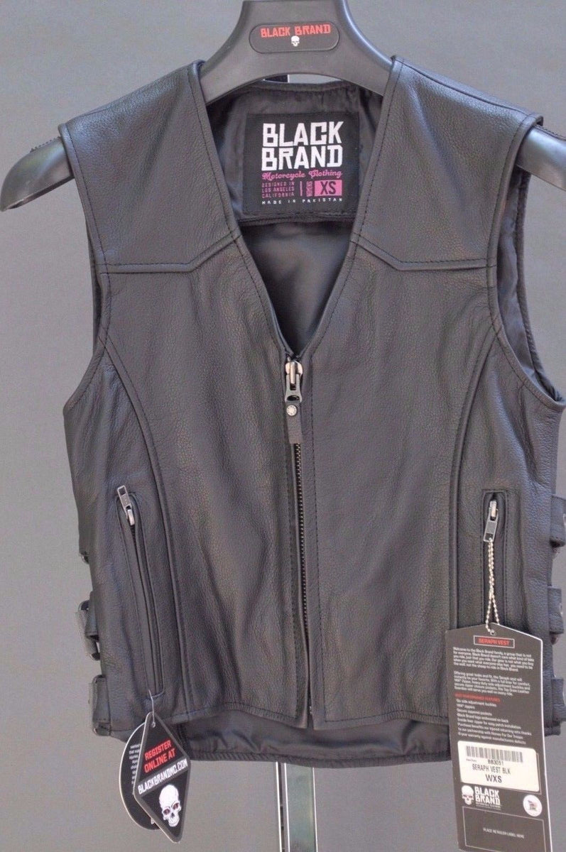 Black brand outlet leather vest