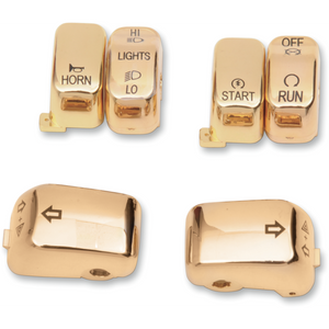 DRAG SPECIALTIES 96-13 GOLD 6PC SWITCH CAP KIT 0616-0185