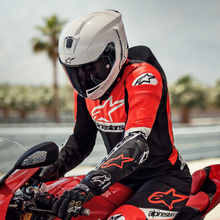 Load image into Gallery viewer, ALPINESTARS (ROAD) S-R10 SOLID HELMET WHT GLS/BLK MT L 8200124-2170-L