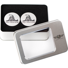 Load image into Gallery viewer, FIGURATI DESIGNS HARLEY-DAVIDSON DON’T TREAD ON ME CUSTOM SWING ARM COVERS FD40-DTOM-SS