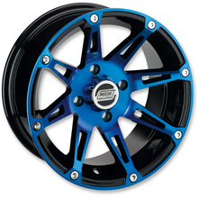 Load image into Gallery viewer, MOOSE UTILITY DIVISION TYPE 387X 12X8 4/156 4+4 MACHINED W/BLACK-BLUE 387MO128156BWB4