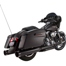 Load image into Gallery viewer, S&amp;S CYCLE 95-16 FLHT MUFFLERS 4.5&quot; BLK/B.TRACR 550-0625