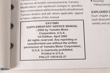 Load image into Gallery viewer, Yamaha Supplementary Service Manual Repair Maintenance Shop | SXV70MH 2003 - Very Good