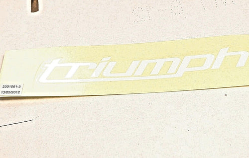 GENUINE OEM TRIUMPH T2301061 DECAL,FUEL TANK WHITE (BLACK/PURPLE/RED BIKES) 675 - Like New