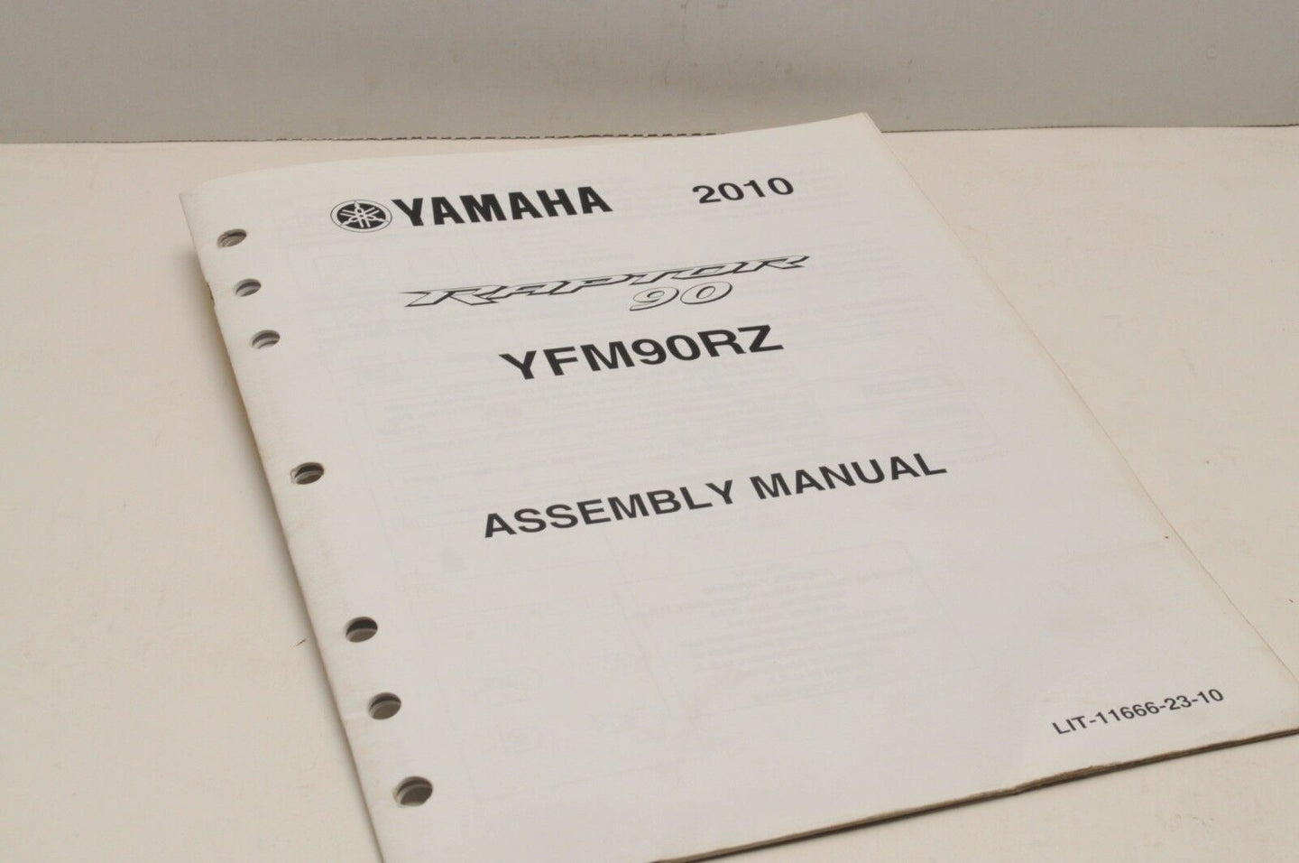Genuine Yamaha ASSEMBLY SETUP MANUAL YFM90RZ RAPTOR 90 2010 LIT-11666-23-10 - Very Good