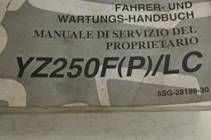 Yamaha Owner's Service Manual - YZ250F 2002 English French Ger Ita 5SG-28199-30