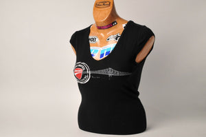Ladies Ducati Montreal T-Shirt Black Bridge V Neck Bella Women's Motorcycle Top