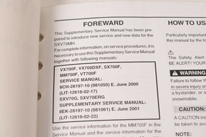 Yamaha Supplementary Service Manual Repair Maintenance Shop | SXV70MH 2003 - Very Good