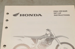 2004 CRF450R CRF450 R GENUINE Honda Factory SETUP INSTRUCTIONS PDI MANUAL S0211 - Very Good