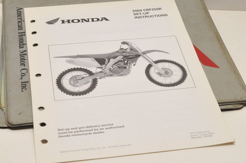 2004 CRF250R CRF 250R GENUINE Honda Factory SETUP INSTRUCTIONS PDI MANUAL S0198 - Very Good