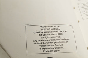 Yamaha Service Shop Manual - WaveRunner FX140   En/Fr/De/Es  |  460078