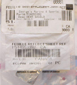 NEW SKIDOO OEM DECAL 514053392 REFLECTIVE HEAT SHEET (SMALL) MXZ SUMMIT LEGEND++ - Like New
