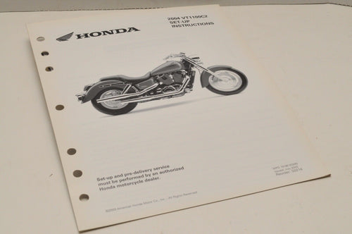 2004 VT1100C2 SHADOW GENUINE Honda Factory SETUP INSTRUCTIONS PDI MANUAL S0214 - Very Good