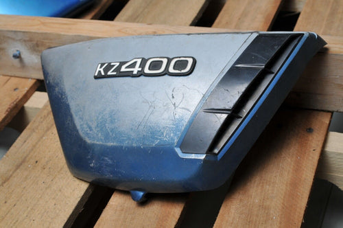GENUINE KAWASAKI SIDE COVER KZ400  BLUE 36007-053-4X - Very Good