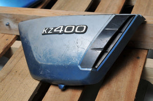 GENUINE KAWASAKI SIDE COVER KZ400  BLUE 36007-053-4X - Very Good
