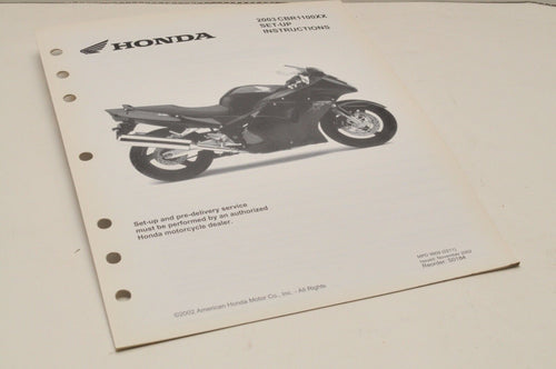 2003 CBR1100XX  GENUINE Honda Factory SETUP INSTRUCTIONS PDI MANUAL S0184 - Very Good