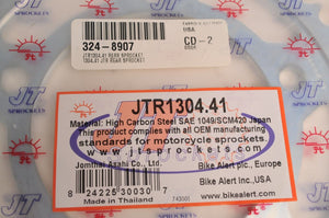 JT Steel Rear Sprocket JTR1304.41 41T Fits Honda CBF500 CB600 CB650 VT750 CBR900 - Like New