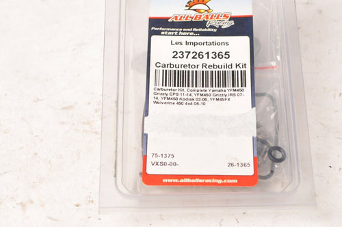 All Balls Racing - Carburetor Rebuild Kit for Yamaha Grizzly Kodiak + | 26-1365 - Like New