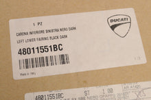 Load image into Gallery viewer, NEW DUCATI 48011551BC SUPERBIKE BLACK LOWER LEFT FAIRING BELLY DARK