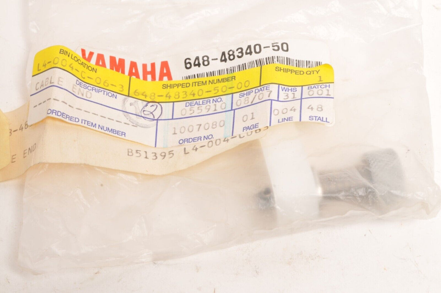 Genuine Yamaha Remote Control Cable End 25 30 40 hp  | 648-48340-50-00