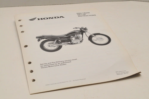 2002 CB250 NIGHTHA Genuine OEM Honda Factory SETUP INSTRUCTIONS PDI MANUAL S0107 - Very Good