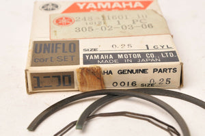 NOS OEM YAMAHA 248-11601-10-00  PISTON RING SET 305-02-03-06 OVERSIZE 0.25 AT1 - Like New