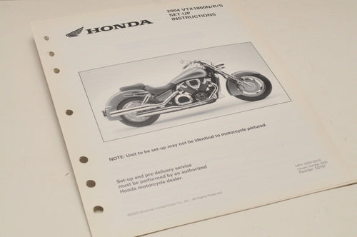 2004 VTX1800 N /R /S GENUINE Honda Factory SETUP INSTRUCTIONS PDI MANUAL S0197 - Very Good