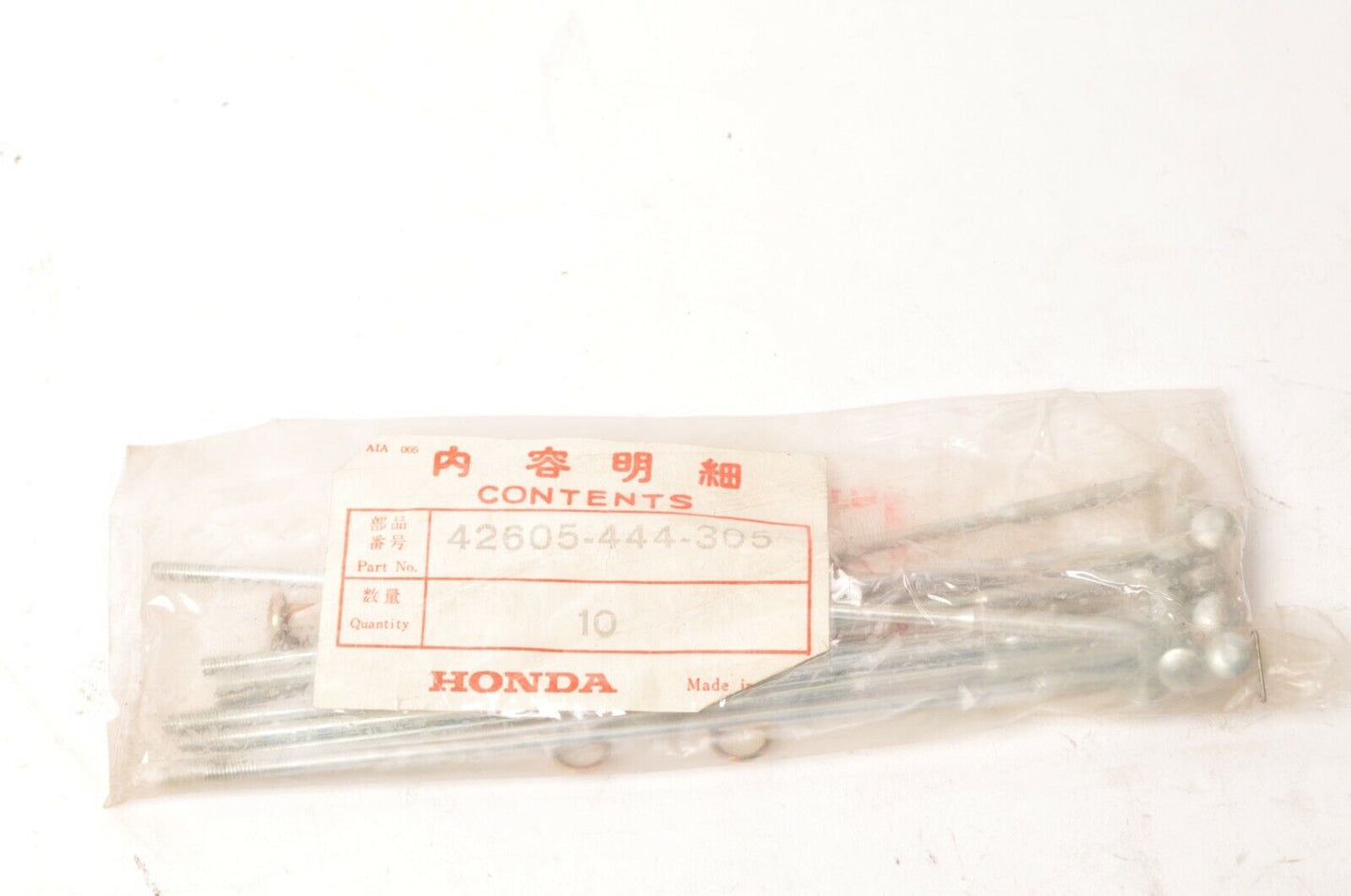 Genuine Honda 42605-444-305 Spokes Qty:10 A Rear CR125R Elsinore No Nips