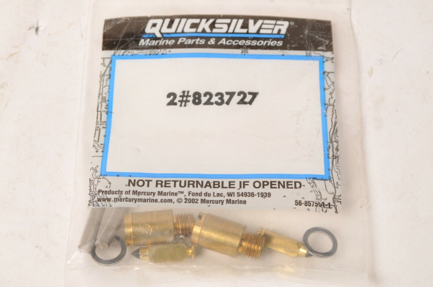 Mercury MerCruiser Quicksilver Needle Seat fuel Inlet Kit set of TWO 2 |  823727 - Like New
