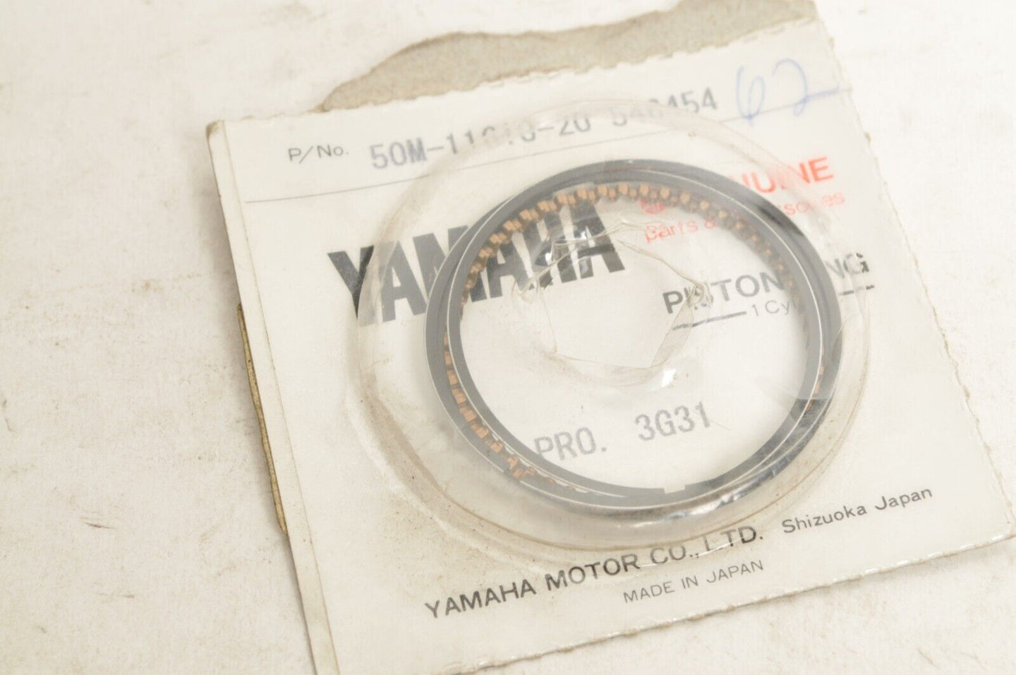 Genuine Yamaha Piston Ring Set 2nd O/S .50mm XC125 XV250 YFA1 +  |  50M-11610-20