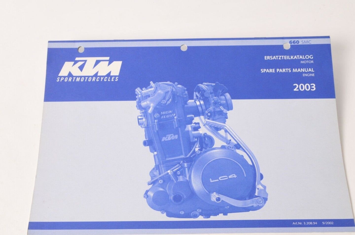 Genuine Factory KTM Spare Parts Manual Engine 660 SMC  2003 | 320894 - Very Good