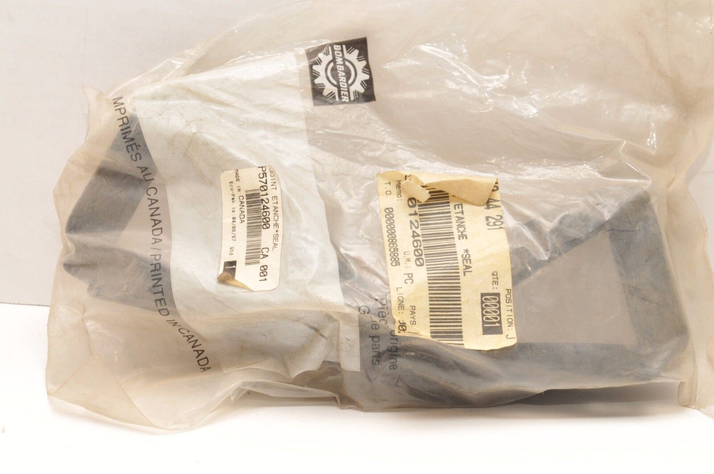 NEW NOS OEM SKIDOO 570124600 AIRBOX SEAL JOINT SKANDIC WIDE TRACK (SUPER) 96-97 - Like New