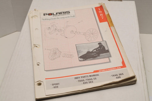 Vintage Polaris Parts Manual 9911270 - 1987 Indy 400 600 Snowmobile  Genuine OEM - Very Good