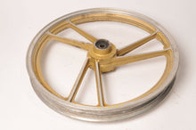 Load image into Gallery viewer, Genuine Suzuki Front Wheel 18x1.60 Gold Enkei GS450E *BENT* | 54111-44450-19T - Salvage